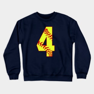 Fastpitch Softball Number 4 #4 Softball Shirt Jersey Uniform Favorite Player Biggest Fan Crewneck Sweatshirt